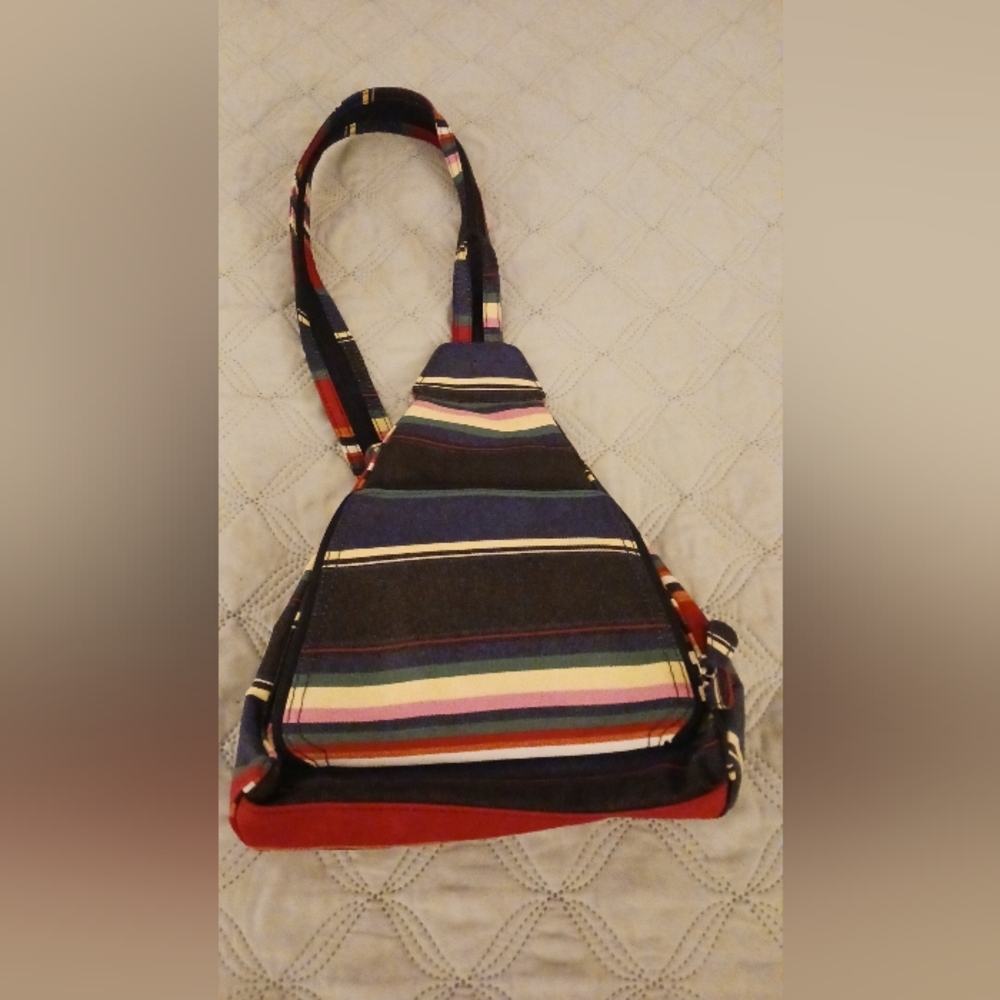 Vintage Liz Claiborne Triangle Striped Multicolor Women's Backpack/Sling Bag